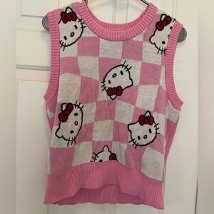 Hello Kitty Pink Knit Sweater Vest